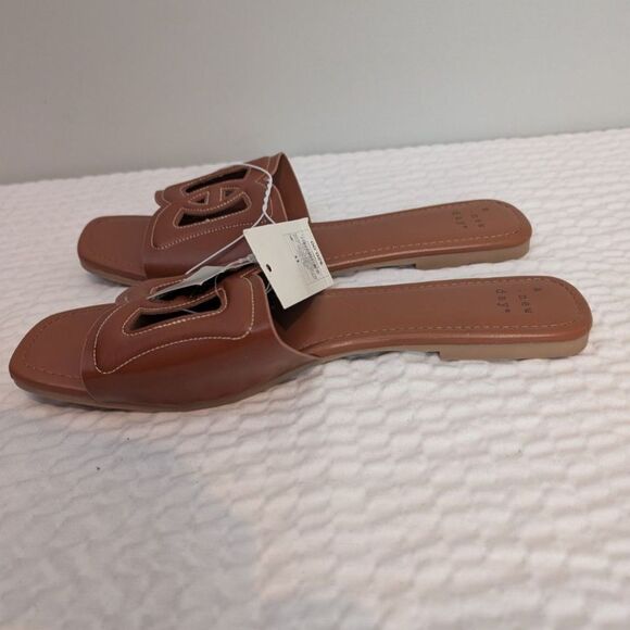 Women's Deidra Cognac Slide Sandals -A New Day- Size 11 - Picture 3 of 5